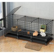 토끼사육장 애완용 토끼 케이지 토끼장 철장, A. 블랙 111x39x48