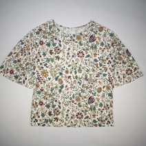 1048.유니클로 꽃무늬패턴 반팔티셔츠/정품/여성 S