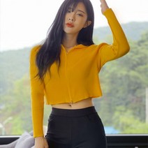 도앙뜨 이중지퍼 크롭 후드집업