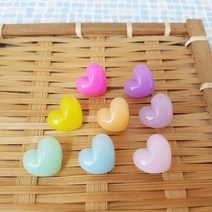 통통 하트단추/귀여운 단추/소품단추, 베이비핑크