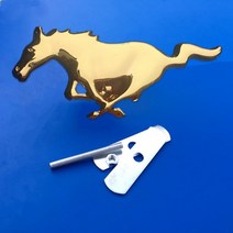 그릴뱃지 페라리엠블럼 스팅어 bmw 자동차 엠블럼 3d 15.5cm running horse logo 금속 스티커 펜더 배지 크롬 데칼 스타일링, 그릴 골드