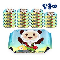 달곰이 아기물티슈 패밀리 10팩 80매 캡형, 패밀리 캡형 20팩