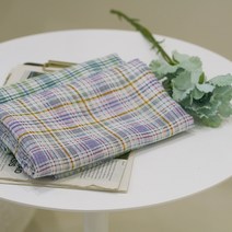 486 탐나요 체크 요루 쉬폰 원단, 그리너리