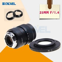 카메라렌즈 호환 mm+아랑 캐논 50mm1.8 24-70 rf 24-105 25mm F1.4 CCTV TV 영화 렌즈 + C 마운트 니콘 1 A, 01 니콘 1