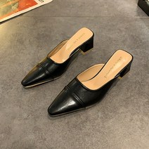 Ogfaour 여성 슬틸레토 구두형 슬리퍼 뾰족 슬림 신발 여성화 플랫 통굽 트랜드 뮬 블로퍼