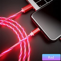 빛나는 케이블 휴대 전화 충전 케이블 삼성 Xiaomi 아이폰에 대 한 LED 빛 마이크로 USB C 충전기 충전 와, 04 빨간_05 1m For iPhone