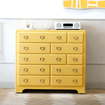 포인트가구 현관 수납장 아이방 서랍장 유럽식 예쁜 복도장, 완제품, 옐로우