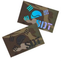 레이저커팅 홀로그램 반 태극기 멀티캠 원단 SDT 패치 오로라 반사 필름