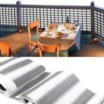 두꺼운 회색 흰색 줄무늬 태양 그늘 그물 야외 차양 발코니 울타리 개인 정보 보호 화면, Grey White+1.5mx6m