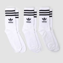 아디다스 미드컷 크루양말 3켤레 화이트블랙