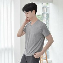 왈가닥 (보카시원단) 기본 무지 브이넥 티 (8color)