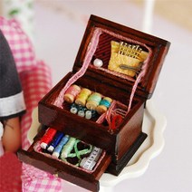 DIY 북엔드 미니어처빈티지 바느질 바늘 키트 상자 1:12 Dollhouse Miniature Decor, 01 1