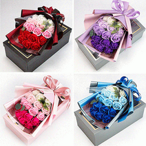 비누 꽃다발 졸업식 입학식 발렌타인데이 화이트데이 선물 꽃 졸업 입학 생일 여친 프로포즈, 01.장미비누꽃-퍼플