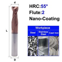 MZG HRC 45 55 65 2 에지 4 플루트 스퀘어 밀링 커터 티타늄 가공 CNC 경질 합금 카바이드 공구 텅스텐 스, 03 2F55C_19 10X10X75L