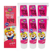 뽀로로 안심 치약 80g /딸기향 무불소, 6개