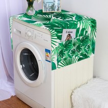 세탁기덮개 건조기덮개 먼지 방수 커버 녹색 잎 냉장고 천으로 도어 마이크로 웨이브 오븐 린넨 세탁기 타월, 04 LN35_05 55X140cm