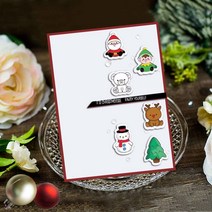 LZBRDY 16.5 x 21.4cm 크리스마스 양말 트리 눈사람 산타클로스 곰 투명 스탬프 및 다이 세트 카드 제작 및 스크랩북 노엘 소원 단어 투명 스탬프 및 다이