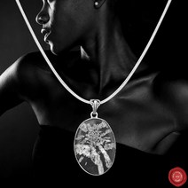 여자목걸이 천연원석 목걸이 Chrysanthemum 국화석 12g 925스털링실버 + 선물케이스