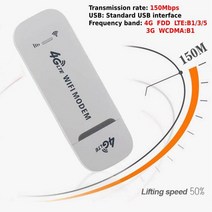 4G LTE 무선 USB 동글 모바일 광대역 150Mbps 모뎀 스틱 Sim 카드 무선 라우터 USB 150Mbps 모뎀 스틱, White