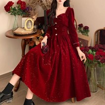 레드드레스 빅사이즈 약혼 무대의상 연주회 파티드레스 원피스