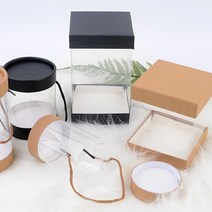 머그컵 투명포장케이스 투명창상자 답례품상자 미니박스, 색상/사이즈, 사각 7.5x10cm 브라운