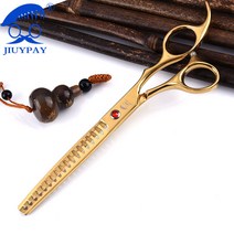 강아지 애견 미용 가위 커브 별 요술 실버라인 숱, 2. 골든