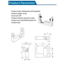 조기대 원형톱 가이드 레일 목공 2020 2040 알루미늄 합금 프로파일 고정 블록 MGN12 용 3D 프린터 부품 Ender 3 선형, 2040년