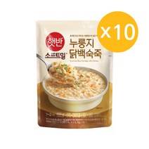 CJ 햇반 소프트밀 누룽지닭백숙죽 420g (옵션), 10개