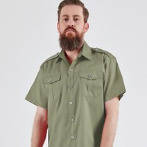 남녀공용 베이직 카키 서빙복 단체티 인쇄가능 셔츠 견장남방 바텐더복