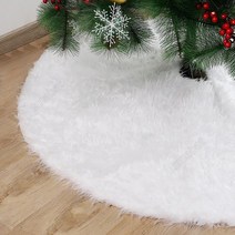 Smabat 크리스마스 트리 스커트 매트 장식품 78/90/120/150cm 눈송이/화이트/레드 벨벳 골드/인테리어, 화이트