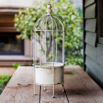 철 새장 원통형 꽃 스탠드 빈티지 화분 장식 복고풍 장식 가드닝, 새장 꽃꽂이