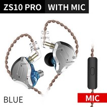 KZ ZS10 PRO 4BA   1DD 하이브리드 고음질 하이파이 이어폰 인이어 노이즈 캔슬링 헤드폰 ZST ZSN ES4 T2 Z, 04 blue with mic