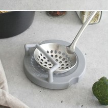 실리콘 조리기받침 프리미엄 국자 수저홀더 주방용품, 연그레이