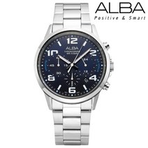 [ALBA]세이코 알바 100M 방수 크로노그라프 야광 손목시계 AT3D73X1