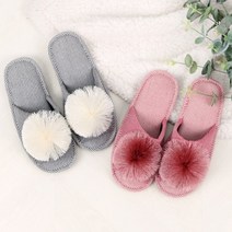 기타 바보사랑[더와이]태슬폼폼 슬리퍼, 레드