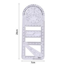 각도자 다기능 기하학적 인 눈금자 드로잉 템플릿 학교 사무실 아트 디자인 도면 측정 도구 대, 01 A
