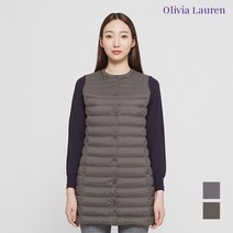 올리비아로렌 골테이프장식 무다운백 경량 베스트 VOBKDWSC421