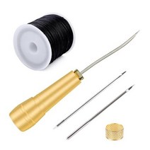 Fenrry가죽 바느질 송곳 키트 구리 손잡이 바늘 피어서 수리 핸드 스티치 DIY 구두 가방 메이커 가죽 공예 도구, Type 4