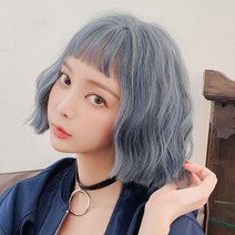 가발 여성 패션 트렌드 옥수수 퍼머 숏 웨이브 에뮬레이션 화섬 헤어 커버