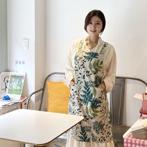 올리브 앞치마 고급나염 린넨 코튼 국내제작상품, 퍼플올리브