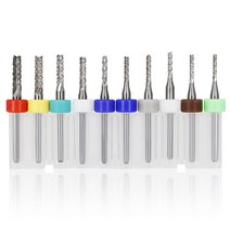 VACK 10 개/몫 3.175mm 카바이드 PCB 옥수수 엔드 밀 스레드 밀 인쇄 회로 기판 CNC 밀링 커터 세트 마이크, 19 2.3mm