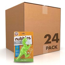 Arm & Hammer Nubbies Dental Toys DuoBone 강아지용 덴탈 츄잉 장난감 24팩 | 보통 씹는 강아지를 위한 최고의 강아지 츄잉 장난감 | 칫솔질 없이, T-Rex_24 Count