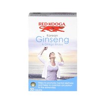 Potters 포터스 고려인삼＆은행나무 빌로바 32정 2팩 Red Kooga Korean Ginseng ＆ Ginkgo Biloba 32