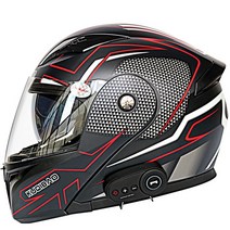 바이크 부품 DOT 승인 플립 업 오토바이 헬멧 이중 안개 방지 바이저 블루투스 헤드셋 내장 분리형 라이너, 10 10_03 XL