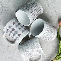 디자인머그컵4p-모던하트패턴