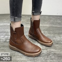 도오빠 여성 가죽 부츠 플랫 워커 미드 앵클 여자부츠 가을 겨울 봄 앵클부츠_센토붓