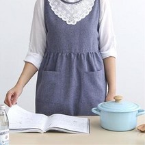 레이스카라 양옆포켓 선생님 원피스앞치마 얌전한 작업실 꽃가게 원예