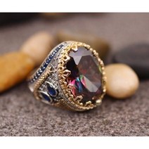 링 코코반지 여성을 위한 빈티지 크리 반지 눈물 갈색 돌 상감 실버 컬러 손가락 휴가 보석 생일 선물 165120