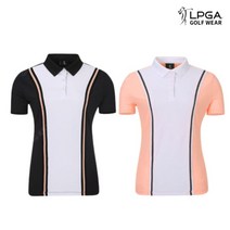 LPGA 여성골프웨어 배색 여름 티셔츠 L212TS524P