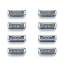 Bulldog Mens Skincare and Grooming 남성용 오리지널 면도날 리필 8개입, 4 Count (Pack of 1), Original